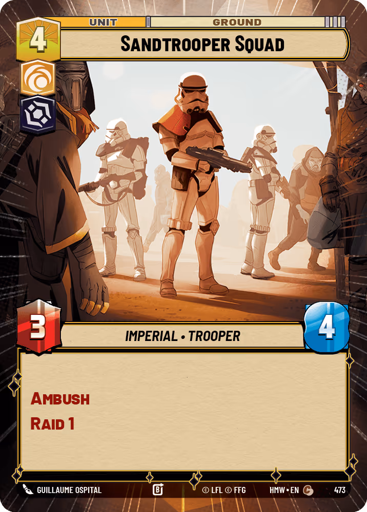 Sandtrooper Squad HMW-473 Hyperspace Star Wars Unlimited card