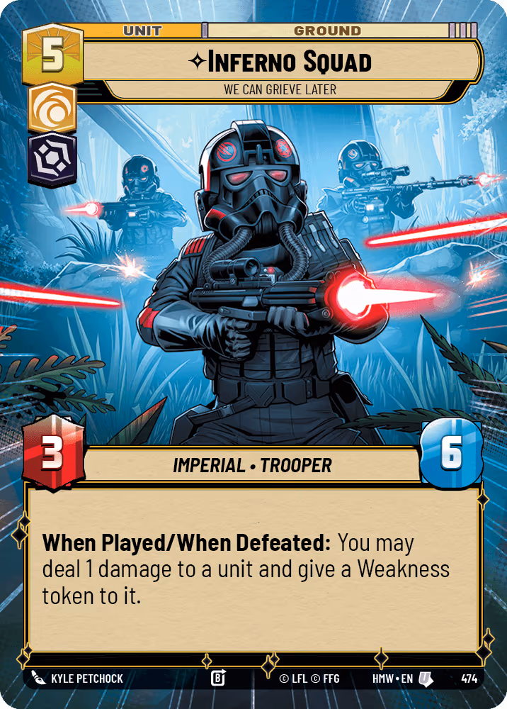 Inferno Squad - We can Grieve Later HMW-474 Hyperspace Star Wars Unlimited card