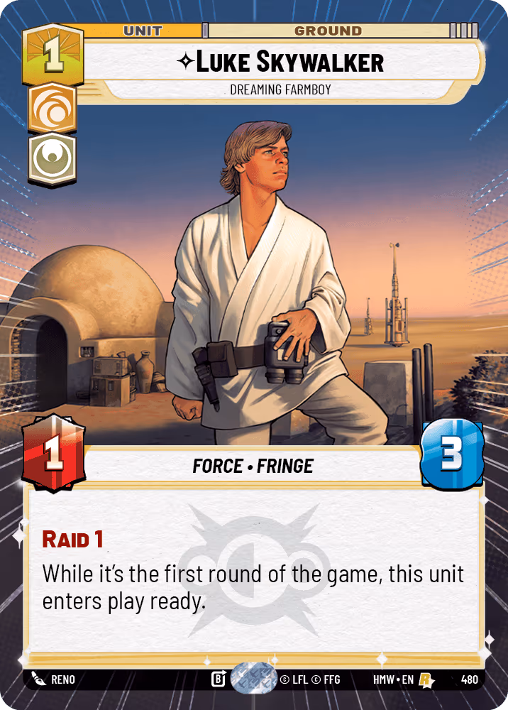 Luke Skywalker - Dreaming Farmboy HMW-480 Hyperspace Star Wars Unlimited card