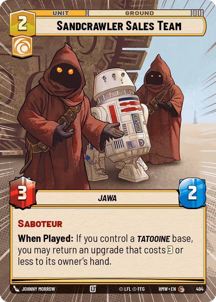 Sandcrawler Sales Team HMW-494 Hyperspace Star Wars Unlimited card