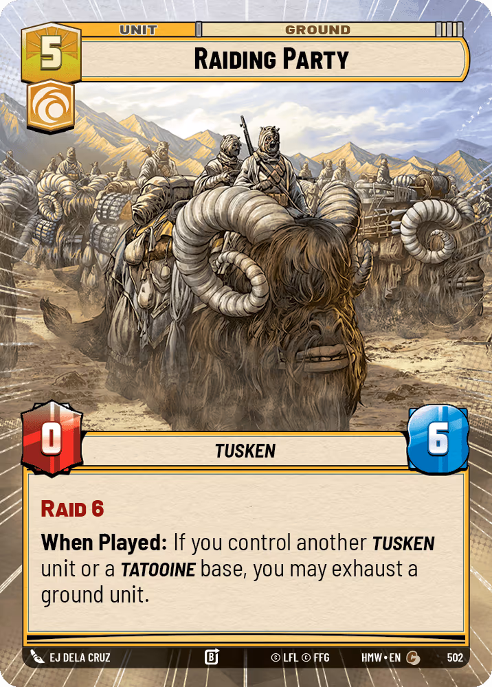 Raiding Party HMW-502 Hyperspace Star Wars Unlimited card