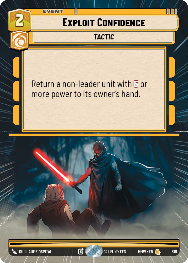 Exploit Confidence HMW-510 Hyperspace Star Wars Unlimited card