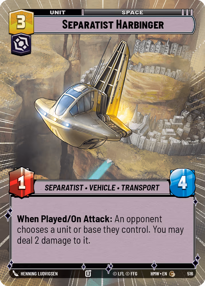 Separatist Harbinger HMW-516 Hyperspace Star Wars Unlimited card