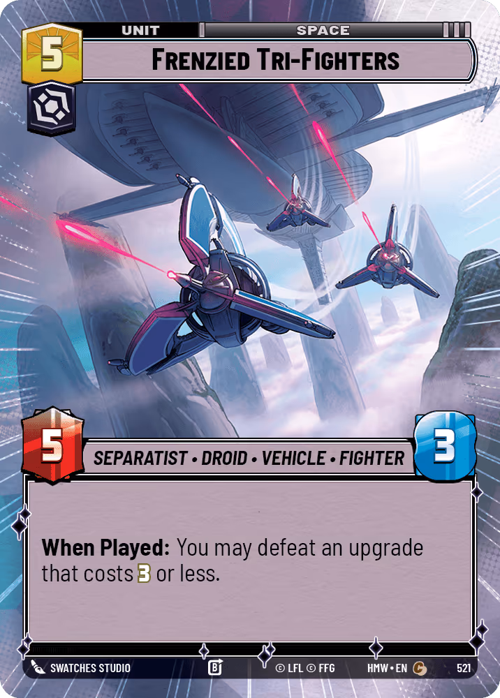 Frenzied Tri-Fighters HMW-521 Hyperspace Star Wars Unlimited card