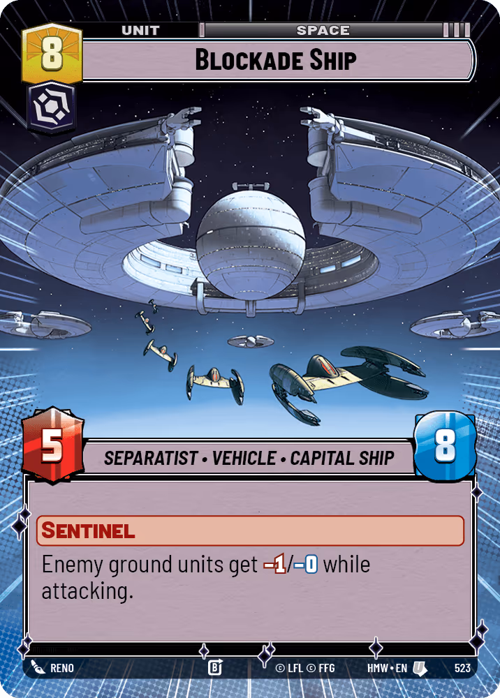 Blockade Ship HMW-523 Hyperspace Star Wars Unlimited card