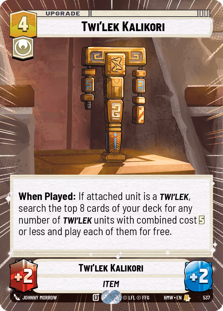 Twi'lek Kalikori HMW-537 Hyperspace Star Wars Unlimited card