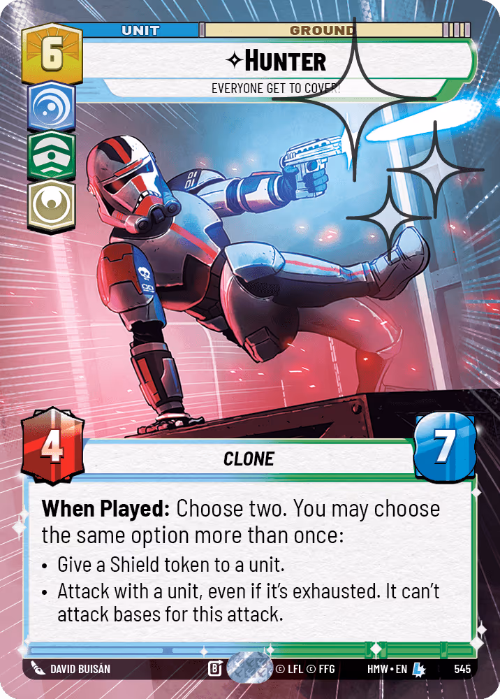 Hunter - Everyone Get to Cover! HMW-545 Hyperspace Foil Star Wars Unlimited card