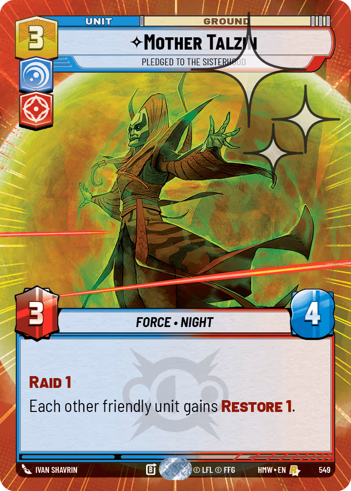 Mother Talzin - Pledged to the Sisterhood HMW-549 Hyperspace Foil Star Wars Unlimited card