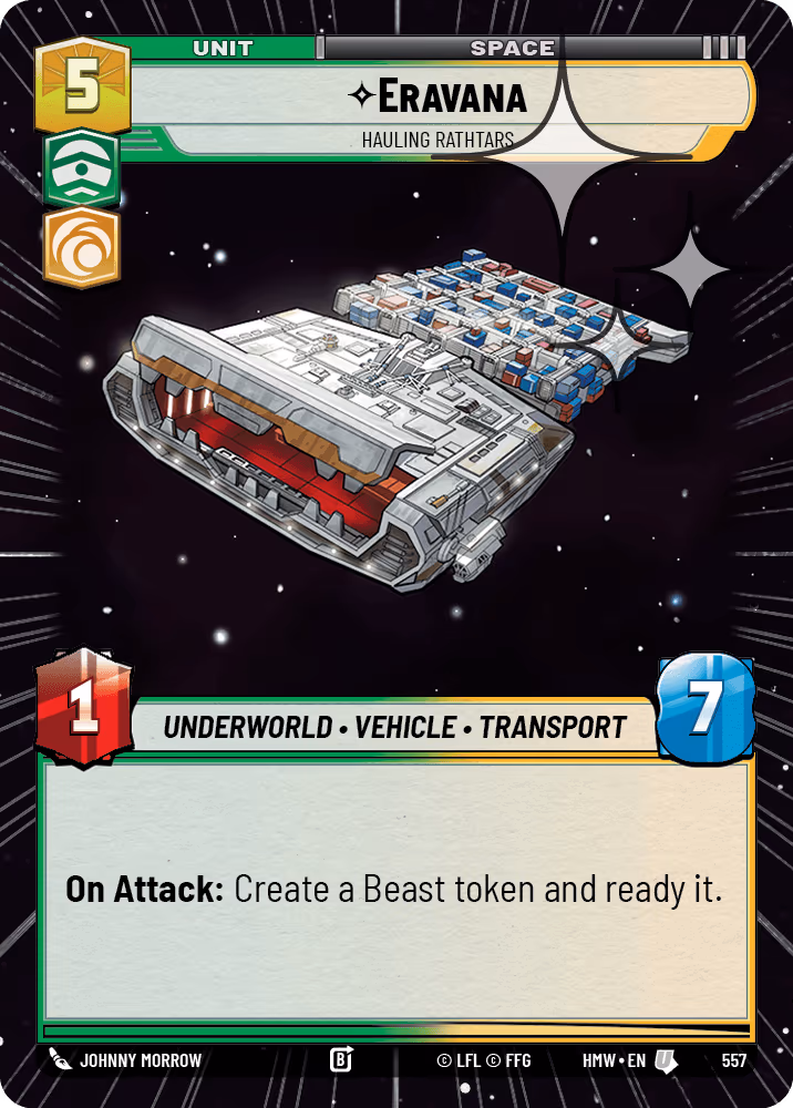 Eravana - Hauling Rathtars HMW-557 Hyperspace Foil Star Wars Unlimited card