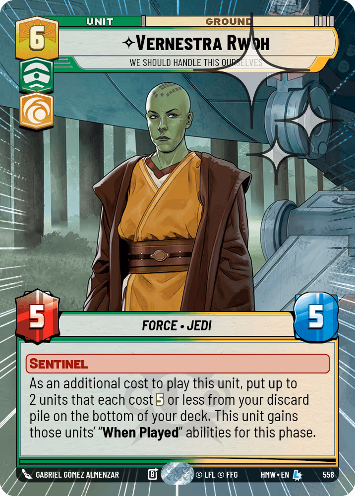 Vernestra Rwoh - We Should Handle This Ourselves HMW-558 Hyperspace Foil Star Wars Unlimited card
