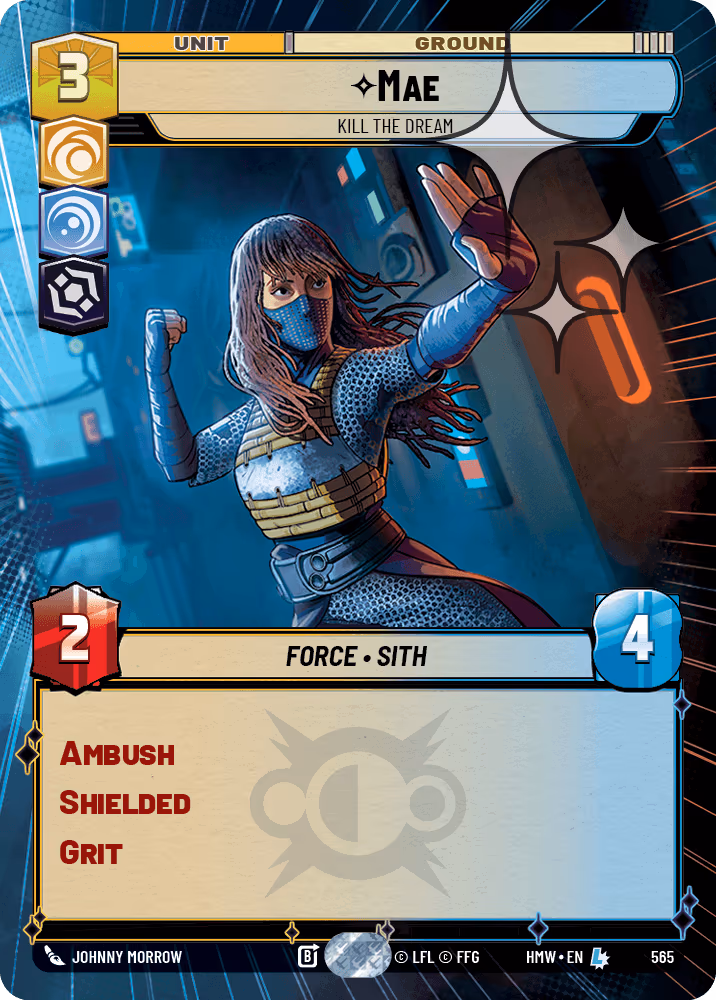 Mae - Kill the Dream HMW-565 Hyperspace Foil Star Wars Unlimited card