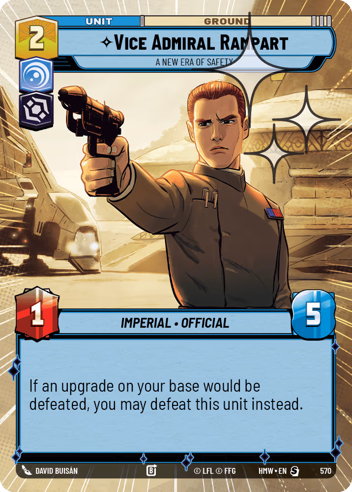 Vice Admiral Rampart - A New Era of Safety HMW-570 Hyperspace Foil Star Wars Unlimited card