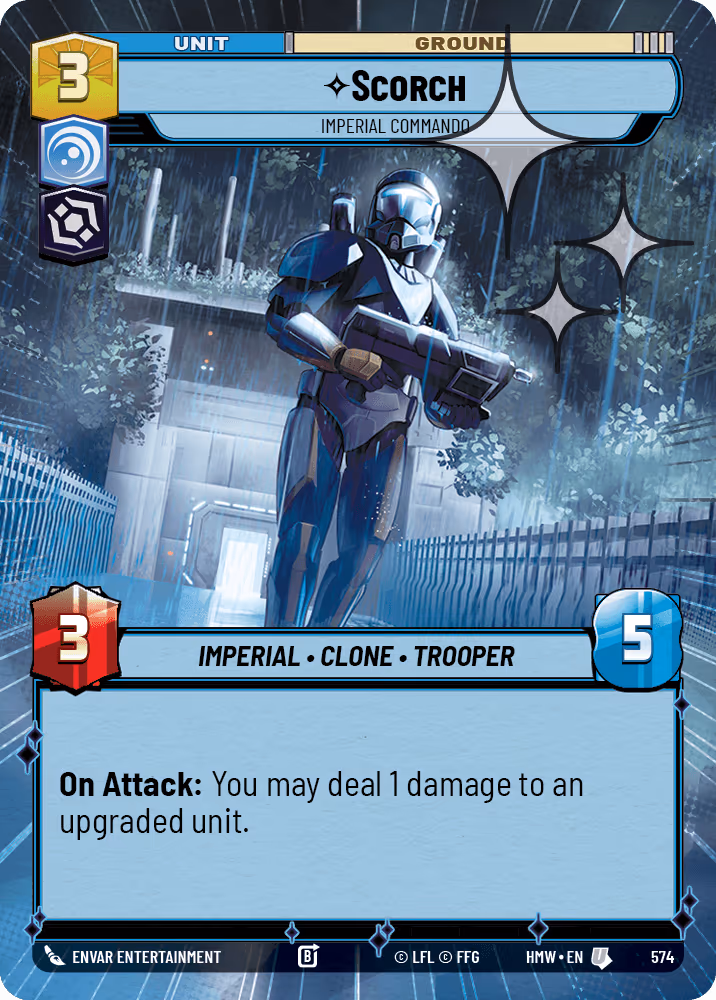 Scorch - Imperial Commando HMW-574 Hyperspace Foil Star Wars Unlimited card