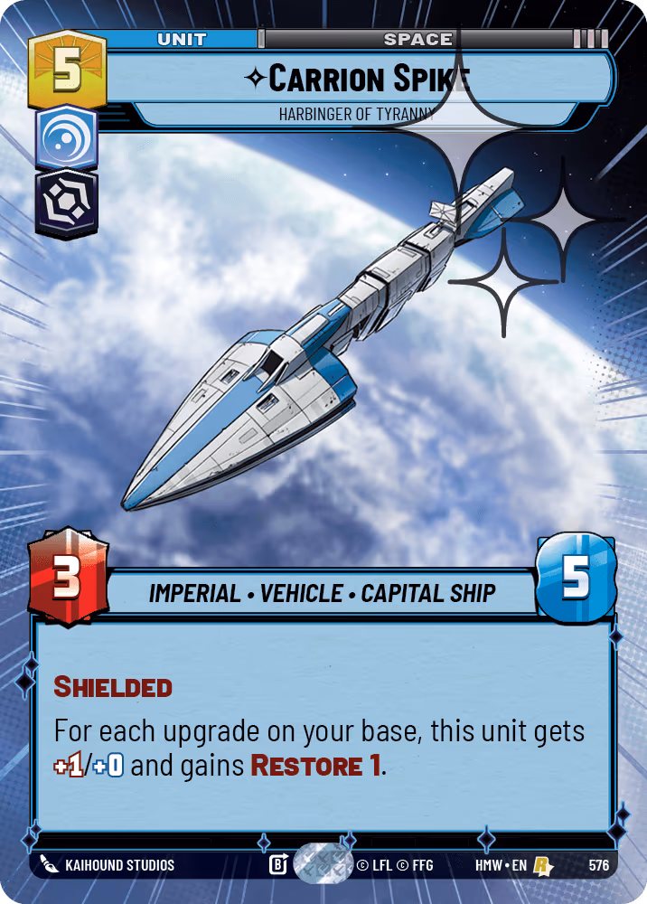 Carrion Spike - Harbinger of Tyranny HMW-576 Hyperspace Foil Star Wars Unlimited card