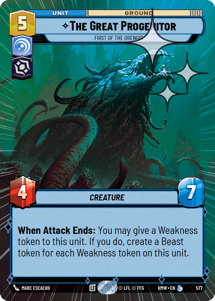 The Great Progenitor - First of the Drengir HMW-577 Hyperspace Foil Star Wars Unlimited card
