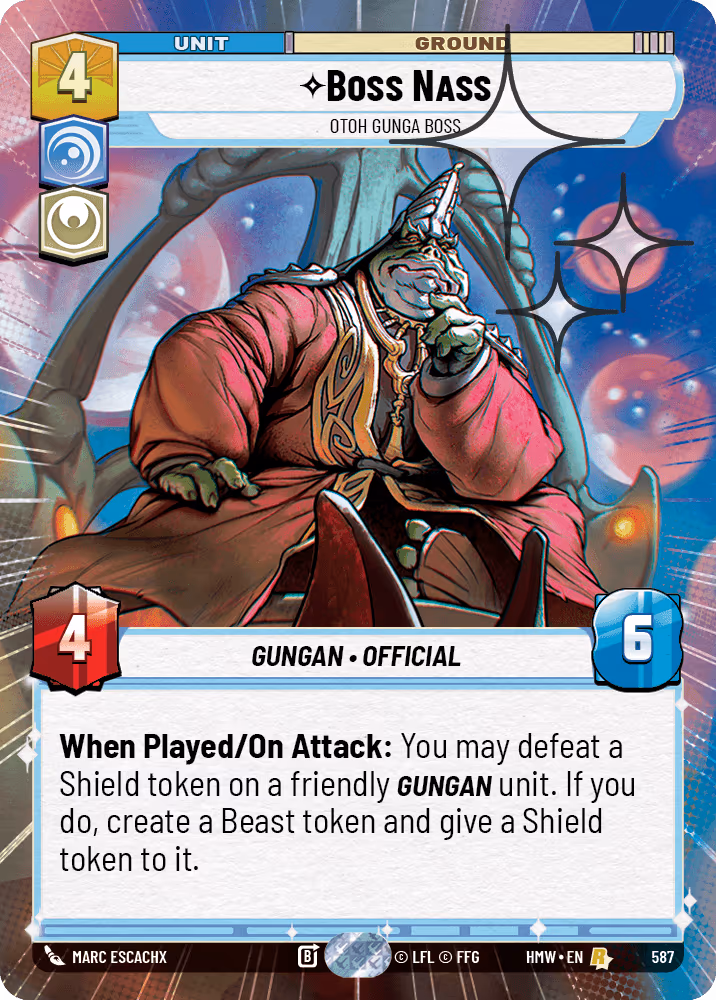 Boss Nass - Otoh Gunga Boss HMW-587 Hyperspace Foil Star Wars Unlimited card