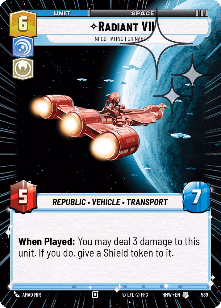 Radiant VII - Negotiating for Naboo HMW-589 Hyperspace Foil Star Wars Unlimited card