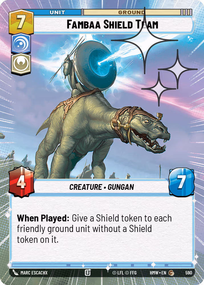 Fambaa Shield Team HMW-590 Hyperspace Foil Star Wars Unlimited card