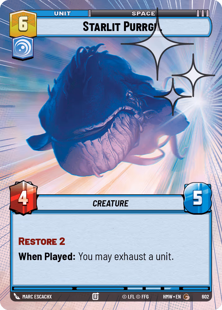 Starlit Purrgil HMW-602 Hyperspace Foil Star Wars Unlimited card