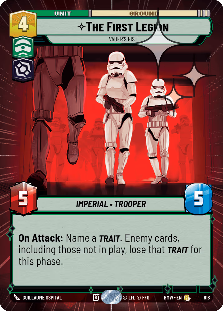 The First Legion - Vader's Fist HMW-618 Hyperspace Foil Star Wars Unlimited card