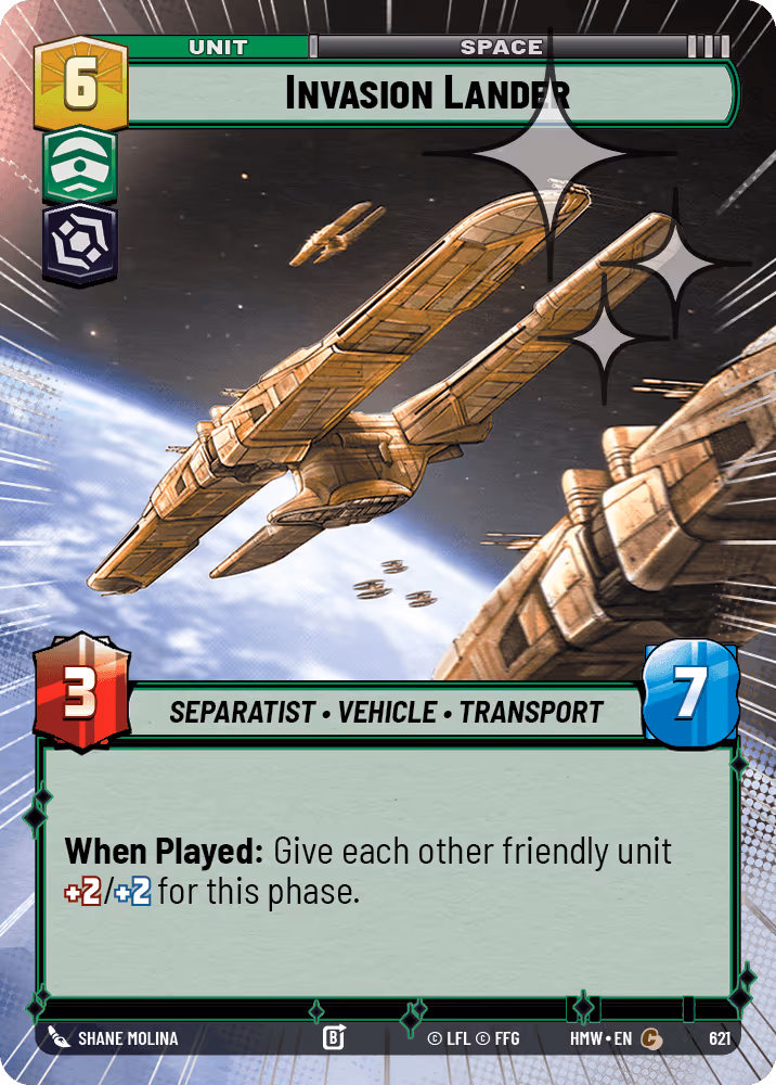 Invasion Lander HMW-621 Hyperspace Foil Star Wars Unlimited card