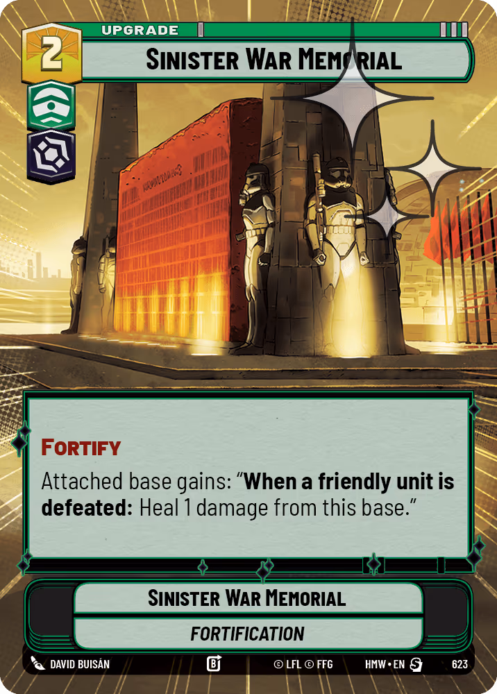 Sinister War Memorial HMW-623 Hyperspace Foil Star Wars Unlimited card