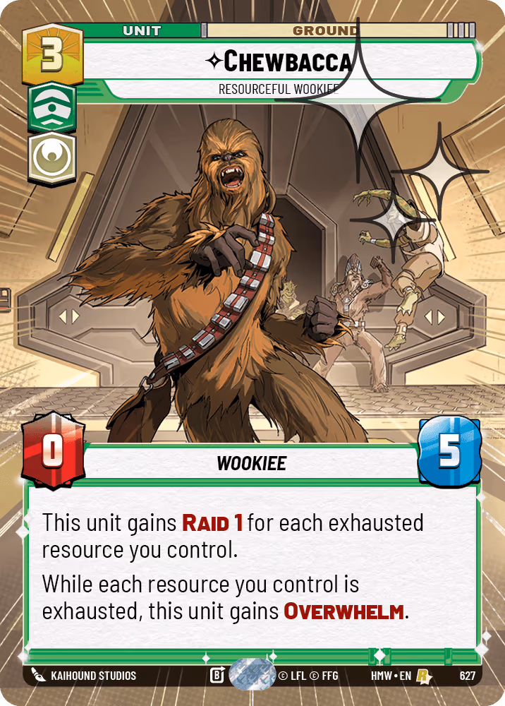 Chewbacca - Resourceful Wookiee HMW-627 Hyperspace Foil Star Wars Unlimited card