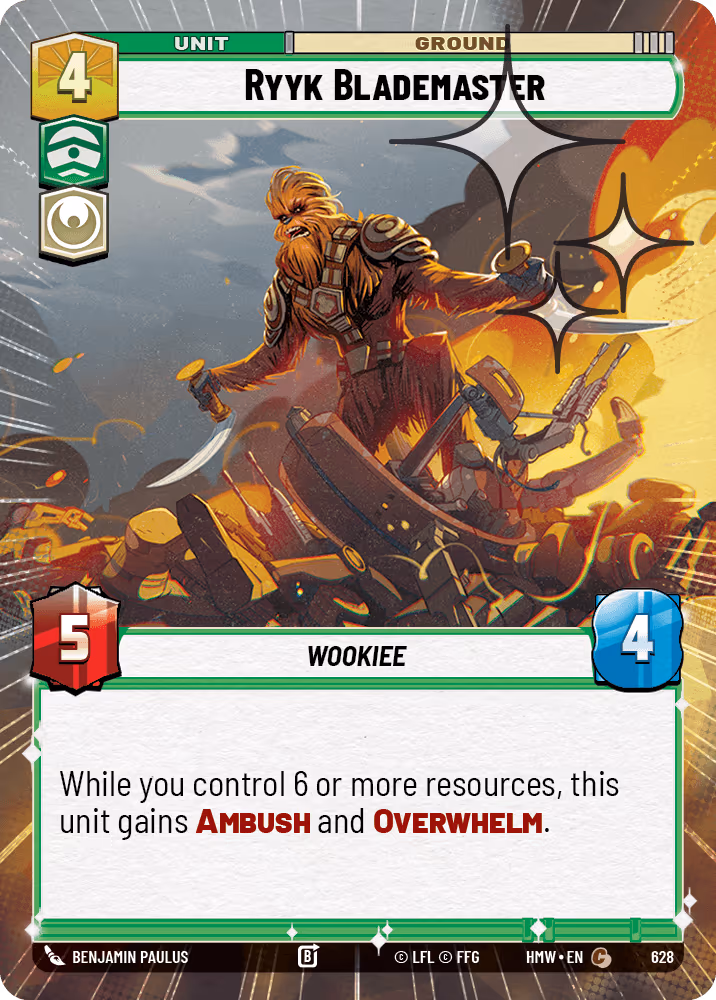 Ryyk Blademaster HMW-628 Hyperspace Foil Star Wars Unlimited card