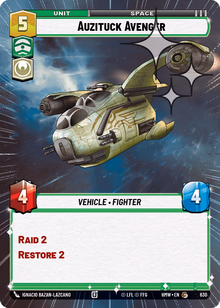 Auzituck Avenger HMW-630 Hyperspace Foil Star Wars Unlimited card