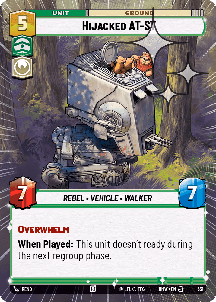 Hijacked AT-ST HMW-631 Hyperspace Foil Star Wars Unlimited card