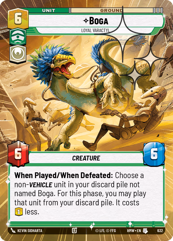 Boga - Loyal Varactyl HMW-632 Hyperspace Foil Star Wars Unlimited card