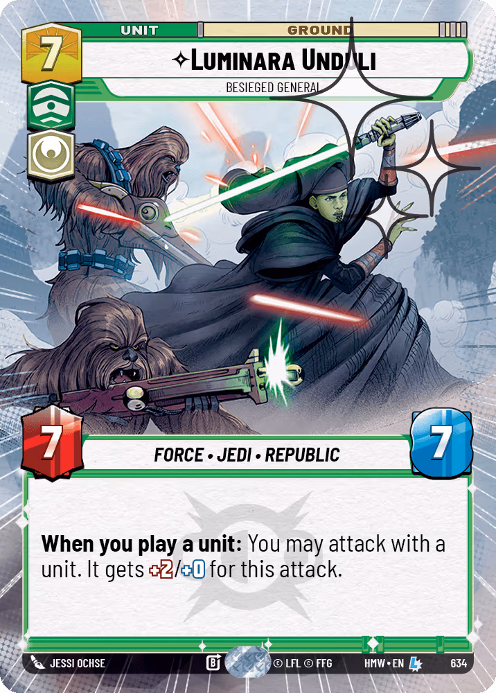 Luminara Unduli - Besieged General HMW-634 Hyperspace Foil Star Wars Unlimited card