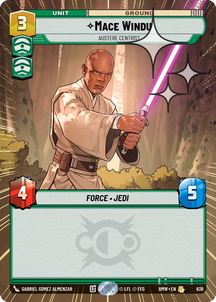 Mace Windu - Austere Centrist HMW-638 Hyperspace Foil Star Wars Unlimited card