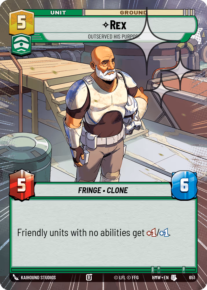 Rex - Outserved His Purpose HMW-651 Hyperspace Foil Star Wars Unlimited card