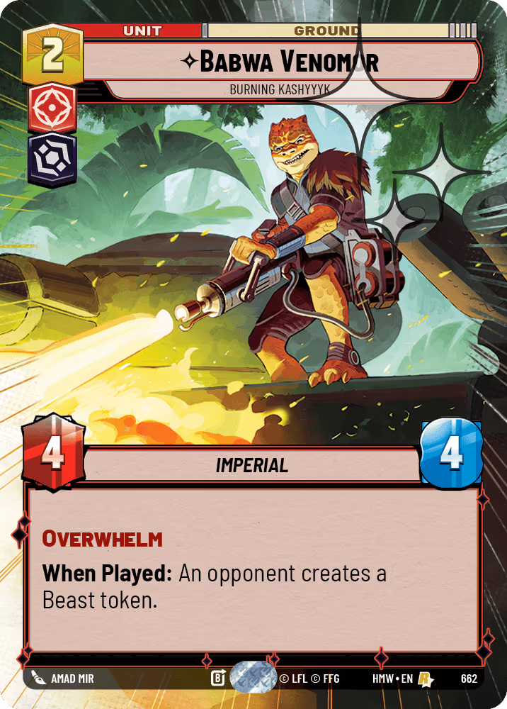 Babwa Venomor - Burning Kashyyyk HMW-662 Hyperspace Foil Star Wars Unlimited card