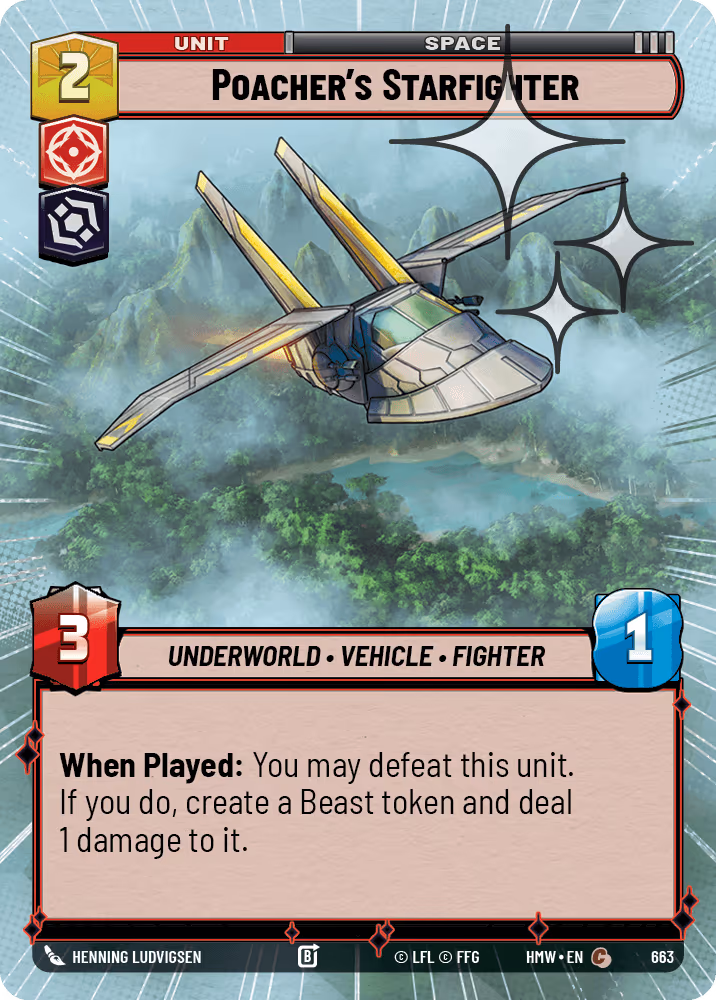 Poacher's Starfighter HMW-663 Hyperspace Foil Star Wars Unlimited card