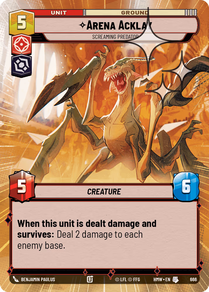 Arena Acklay - Screaming Predator HMW-666 Hyperspace Foil Star Wars Unlimited card