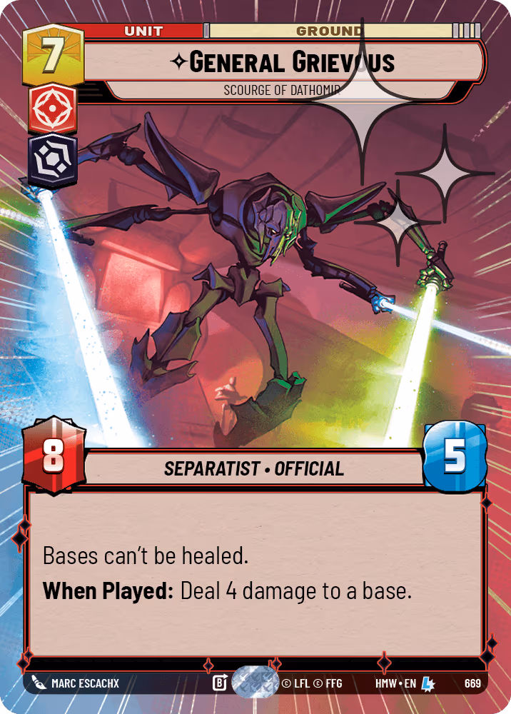 General Grievous - Scourge of Dathomir HMW-669 Hyperspace Foil Star Wars Unlimited card