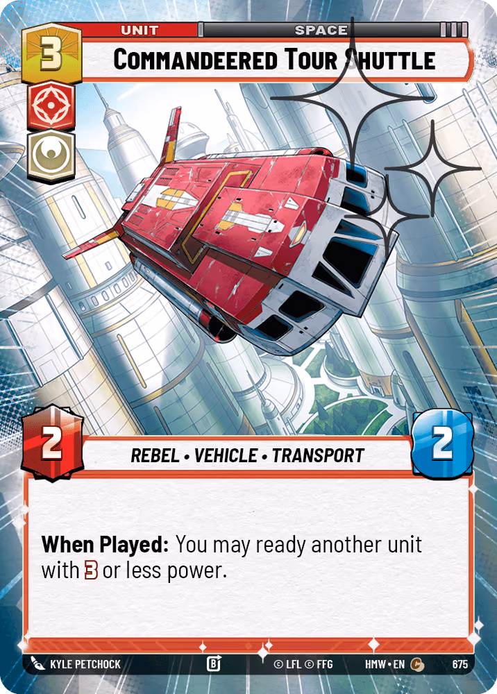 Commandeered Tour Shuttle HMW-675 Hyperspace Foil Star Wars Unlimited card