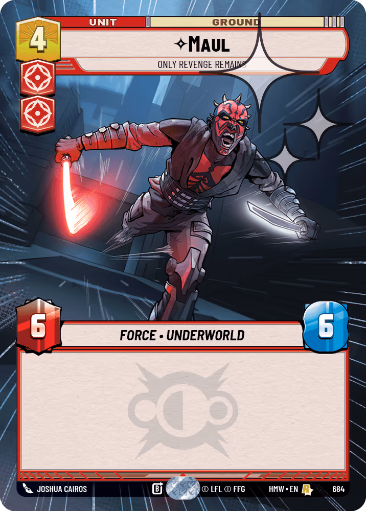 Maul - Only Revenge Remains HMW-684 Hyperspace Foil Star Wars Unlimited card