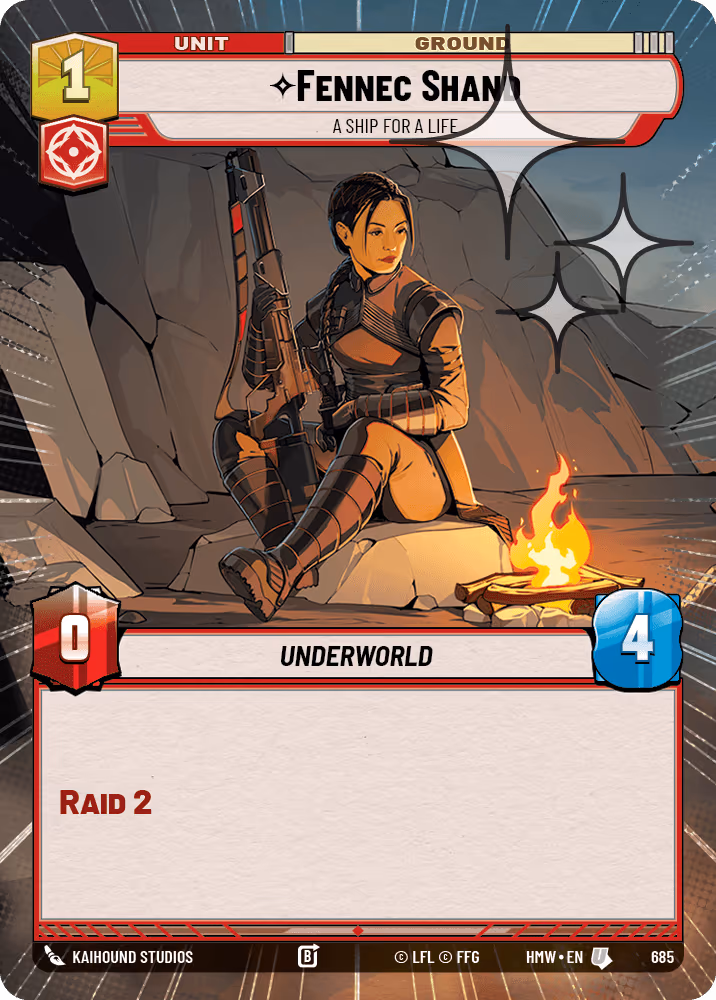 Fennec Shand - A Ship for a Life HMW-685 Hyperspace Foil Star Wars Unlimited card