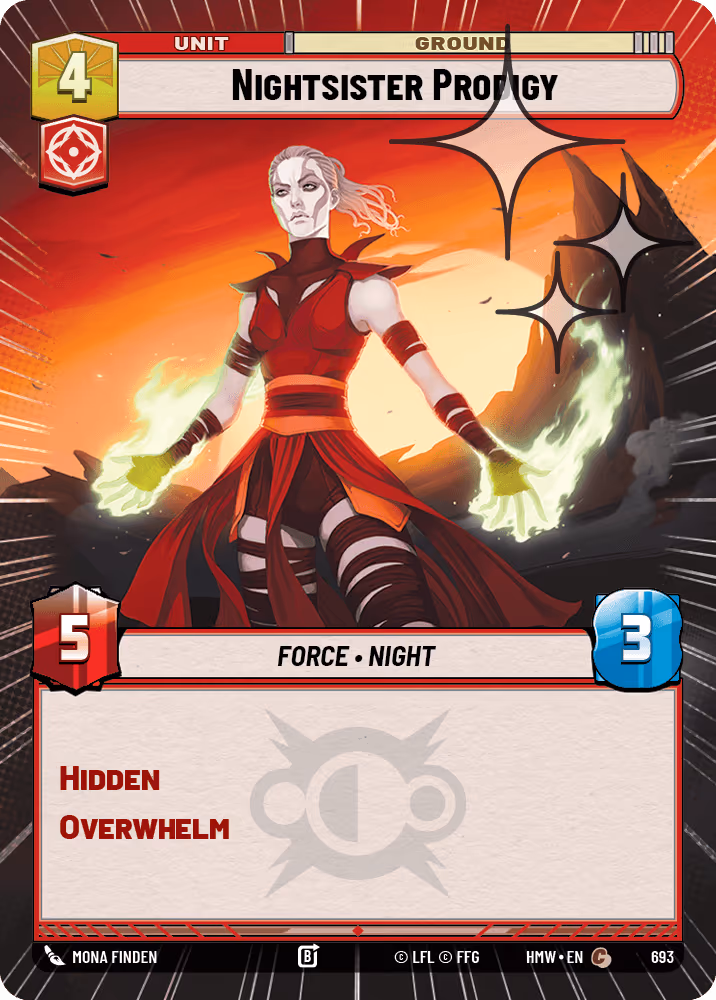 Nightsister Prodigy HMW-693 Hyperspace Foil Star Wars Unlimited card