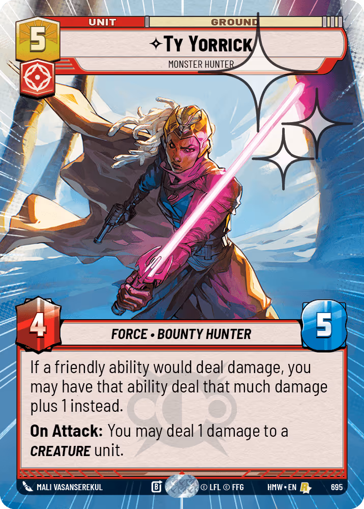 Ty Yorrick - Monster Hunter HMW-695 Hyperspace Foil Star Wars Unlimited card