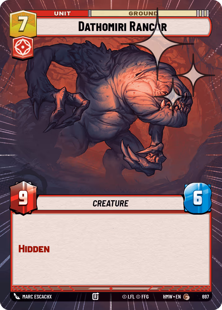 Dathomiri Rancor HMW-697 Hyperspace Foil Star Wars Unlimited card