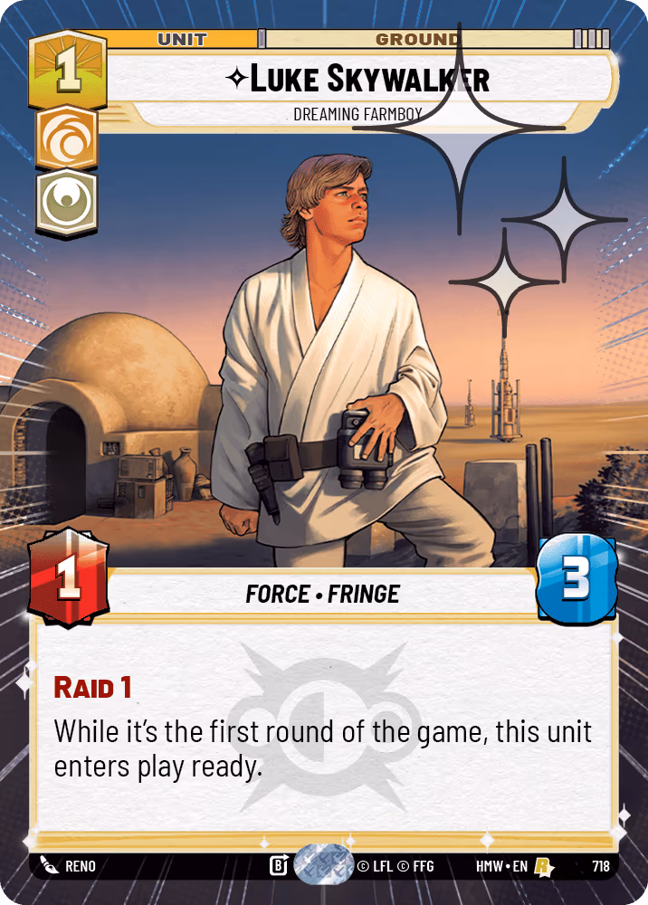 Luke Skywalker - Dreaming Farmboy HMW-718 Hyperspace Foil Star Wars Unlimited card