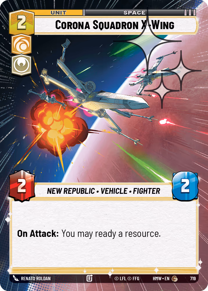 Corona Squadron X-Wing HMW-719 Hyperspace Foil Star Wars Unlimited card