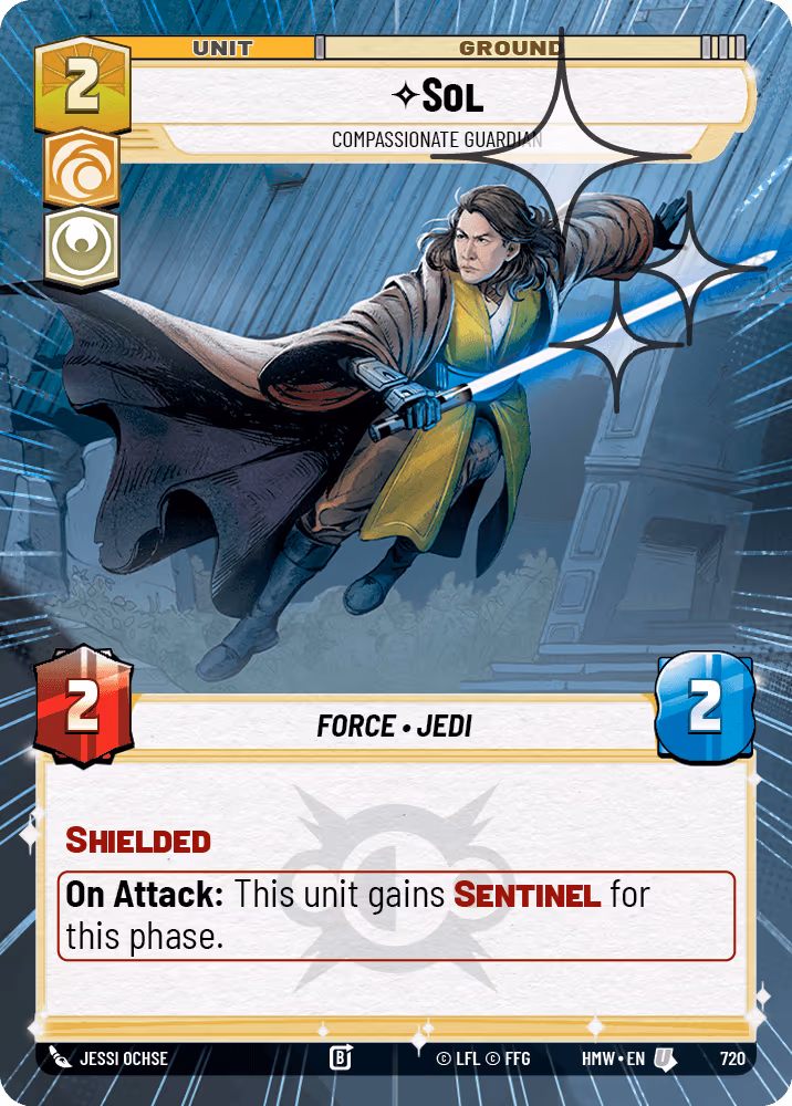 Sol - Compassionate Guardian HMW-720 Hyperspace Foil Star Wars Unlimited card