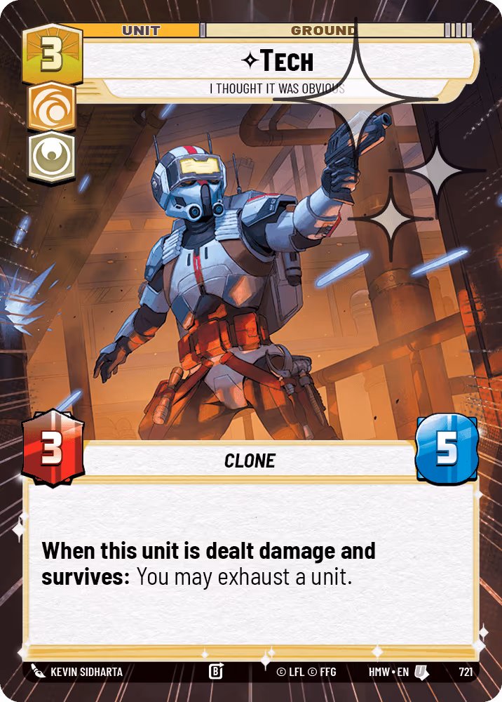 Tech - I Thought it Was Obvious HMW-721 Hyperspace Foil Star Wars Unlimited card
