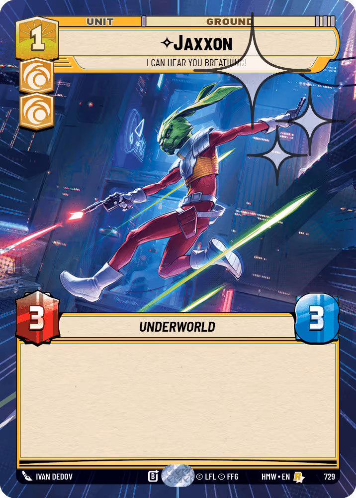 Jaxxon - I Can Hear You Breathing! HMW-729 Hyperspace Foil Star Wars Unlimited card