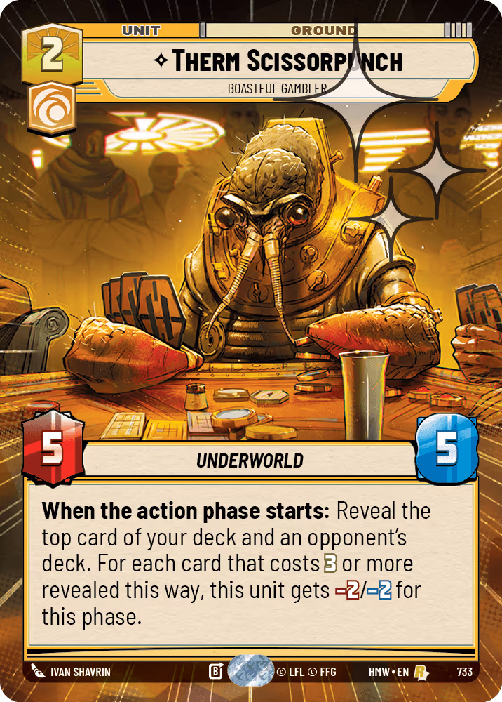 Therm Scissorpunch - Boastful Gambler HMW-733 Hyperspace Foil Star Wars Unlimited card